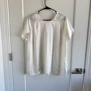Express satin white oversized top